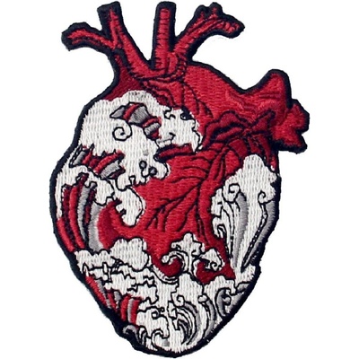 Nažehlovací nášivka Vlny rozbouřeného srdce 6,5 x 8,8 cm – Zboží Dáma