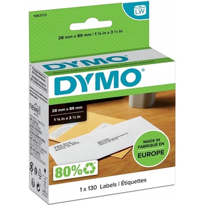 Dymo 89mm x 28mm, bílé, 30 ks, 1983173