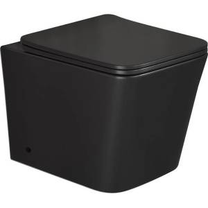 Inter Ceramic Стояща тоалетна чиния ICC 5436MB, седалка и капак, порцелан, черен мат, 56x40x35см (5436MB)