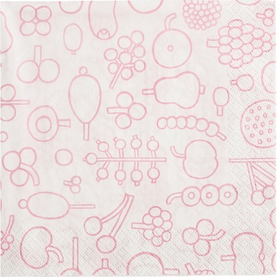Iittala Хартиени салфетки Oiva Toikka Frutta 33 x 33 см розови (1064647)