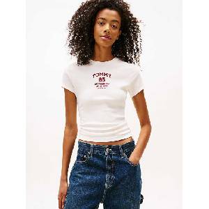 Tommy jeans Тениска tjw slim tommy 85 rib ss tee (dw0dw21849-ybh)