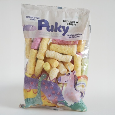 Ravita Kukuričné chrumky Puky s ovocnou príchuťou 100 g