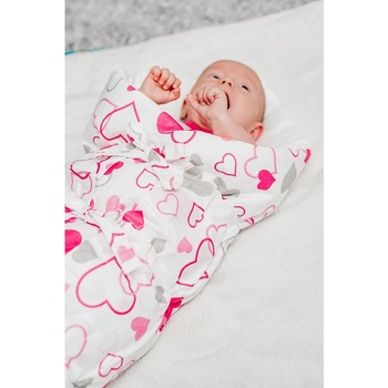 New Baby zavinovačka růžová srdíčka