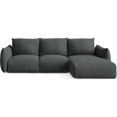 makamii Тъмносив шенилов сгъваем ъглов диван (десен ъгъл) Leila - Makamii (LEILA_RCF_61_P1_C2)