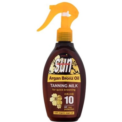 Vivaco Sun Argan Bronz Oil Tanning Milk SPF10 слънцезащитен лосион с арганово масло 200 ml