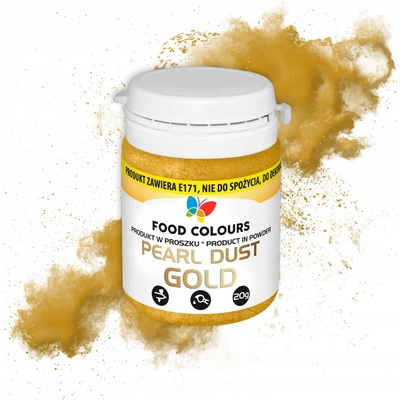 Food Colours Potravinářské barvivo v prášku Zlatá Perleťová Pearl Gold 20 g