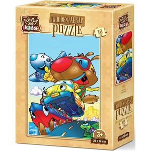 Art Puzzle Дървен пъзел Art Puzzle от 16 части - Бързото кученце (5851) - baby
