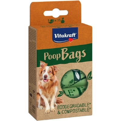 Vitakraft Rozložiteľné vrecká na exkrementy Poop Bags 3 x 15 ks