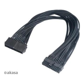 Akasa FLEXA P24 24-pin prodlužovací Kabel, napájecí, prodloužovací, 24-pin(M) (20+4) na 24-pin(F), 40cm, černý