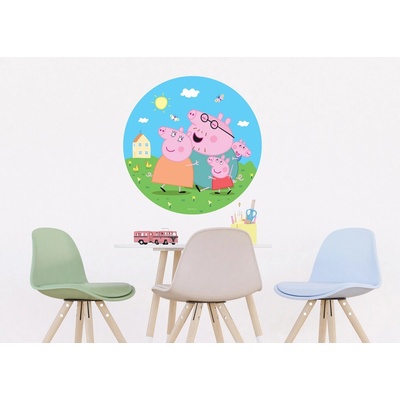 Ag Design CRD-5809 Samolepící vliesová fototapeta na zed' Prasátko Peppa s Rodinou, rozměry 70 x 70 cm