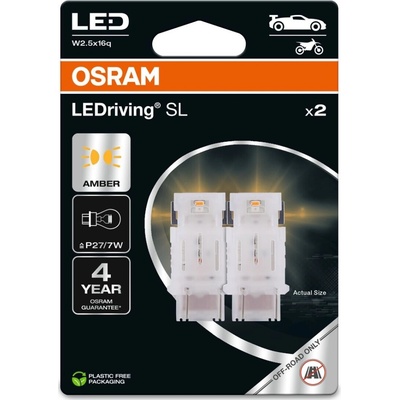 Osram LED P27/7W 3157DYP-02B AMBER 12V 1,7W W2.5x16q