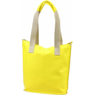 Luka dámska kožená shopper kabelka žltá A4 na rameno 26-130 DOLLARO