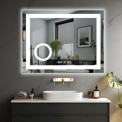 IREDA Koupelnové zrcadlo s LED osvětlením 80 x 60 cm 92027 – Zboží Mobilmania