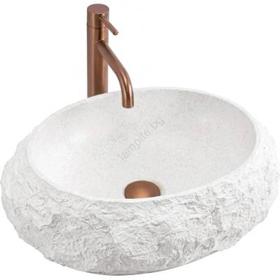 Rea REA-U7350 - Мивка за плот MIKA 38x50 см бяла/имитация на камък (RE0211)