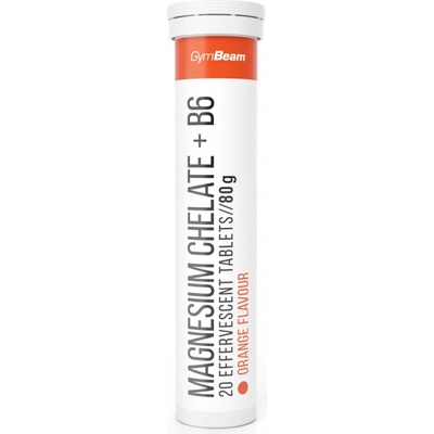 GymBeam Magnézium chelát + B6 šumivý 20 tab. pomaranč