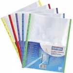 DONAU Document T-Shirts DONAU, PP, A4, crystal, 40micr. , colorful hem - mix of colors, 25pcs. from color (mix in cardboard)