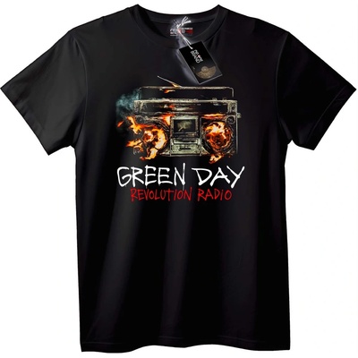 NOONEBRAND Тениска Green Day Revolution Radio - 2XL, White