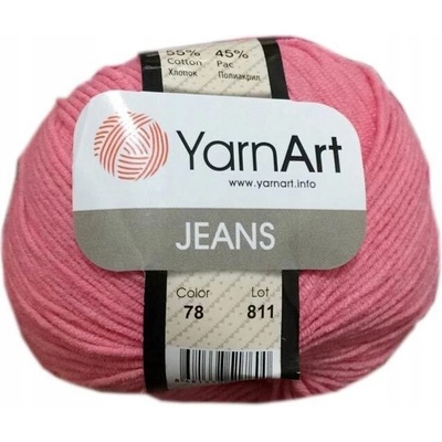 Priadza YarnArt Jeans 78 malinová ružová 50g/160m
