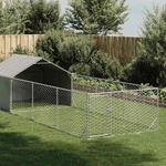vidaXL Открита кучешка колиба с бягаща пътека 6x2x1, 5 m (3329238)