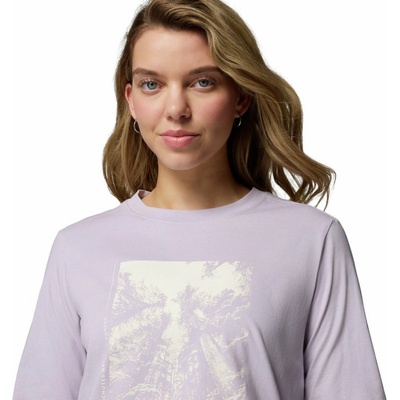 Rolling Bend Graphic LS Crew Damske Tricko Dlhy Rukav Lavender Pearl Amazing Heights