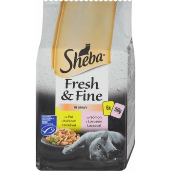 Sheba Fresh & Fine mix kura losos morka 6 x 50 g