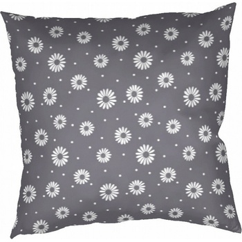 Dadka bavlna Agnes biela na tmavosivej 40 x 40 cm