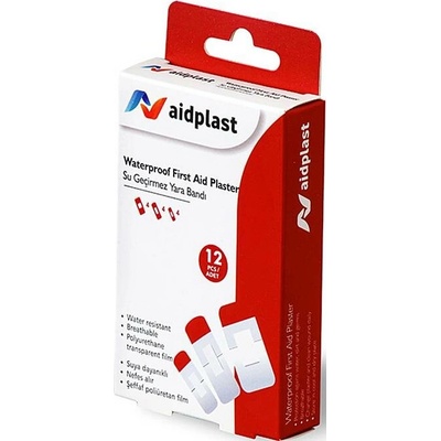 Aidplast voděodolná náplast různých tvarov, 12 ks