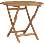 vidaXL Сгъваема градинска маса 85x85x76 см тиково дърво масив (47418)