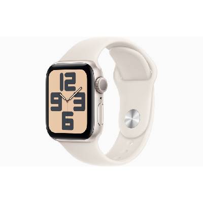 Apple Watch SE (2024) GPS 40mm Starlight Aluminium Case with Starlight Sport Band - S/M