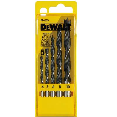Комплект свредла за дърво DeWALT / 4, 5, 6, 8, 10 мм / (5 бр. ) DT4535 (DT4535)
