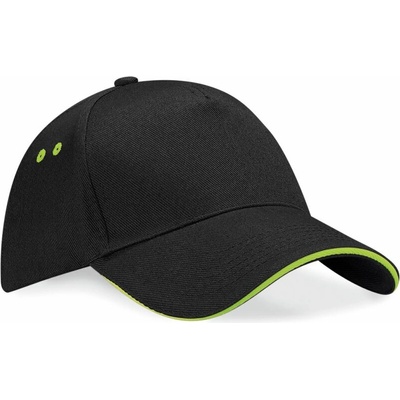 Beechfield B15C 5 panelová sandwich 53.015C black/lime green