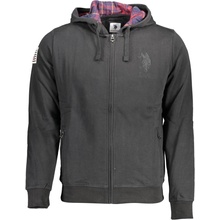 U.S. POLO Perfektná pánska mikina na zips Čierna