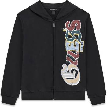 GUESS Суичър в черно за момче с голям цветен надпис Guess