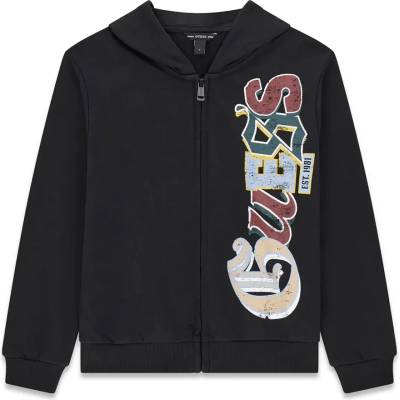 GUESS Суичър в черно за момче с голям цветен надпис Guess