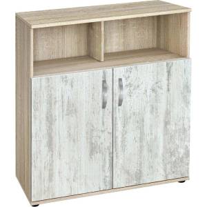 Bogdan Furniture G Скрин с две врати Мебели Богдан модел bm-ava 2-1000, кристал със сонома - memo