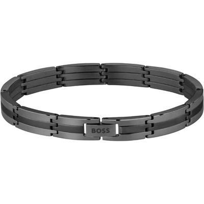 Hugo Boss Černý ocelový náramek pro muže Brooks 1580804