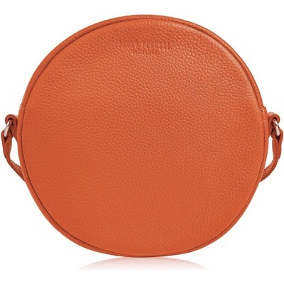 Paolo Peruzzi dámská kulatá kožená crossbody Peruzzi na rameno oranžová