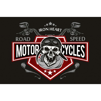 Dimex MS-5-2125 Vliesová fototapeta Retro motorkářská lebka rozměry 375 x 250 cm