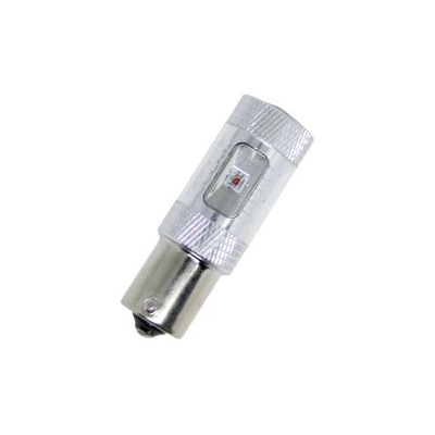 Диодна крушка ba15s с 6 х 5w cree диода и лупа единична светлина жълта