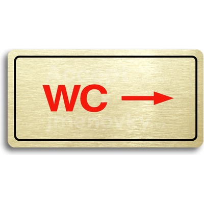 ACCEPT Piktogram WC VPRAVO - zlatá tabulka - barevný tisk