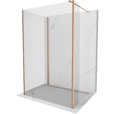 Mexen Kioto стена за душ Walk-in 110 x 80 x 30 cm, прозрачен, четкана мед - 800-110-080-221-65-00-030 (800-110-080-221-65-00-030)