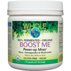 Natural Factors Whole Earth & Sea Boost Me Power-up Mixer, неовкусен, 175 g, Natural Factors