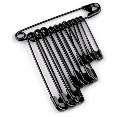 Spínací špendlíky mix velikostí - černý lak (50 svaz.) – Sleviste.cz