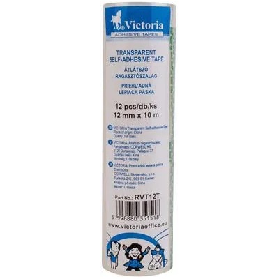 VICTORIA Самозалепваща лента, 12 мм x 10 м, VICTORIA OFFICE, прозрачна RVT12T (RVT12T)