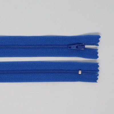 Spirálový zip, šíře 3 mm, délka 35 cm, modrá