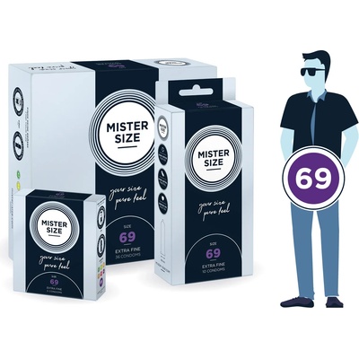 Кондоми с персонализиран размер, 10 броя - Mister Size 69mm (MISTER6910)