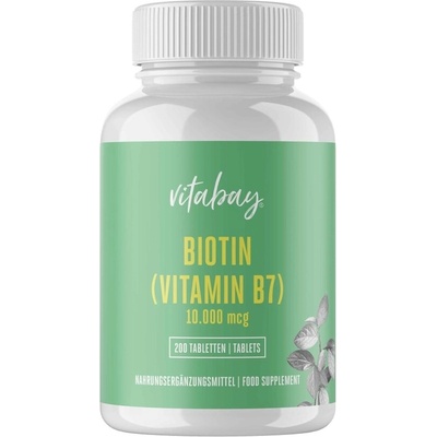Biotin - Биотин 10000 μg, 200 таблетки Vitabay (VB1526)