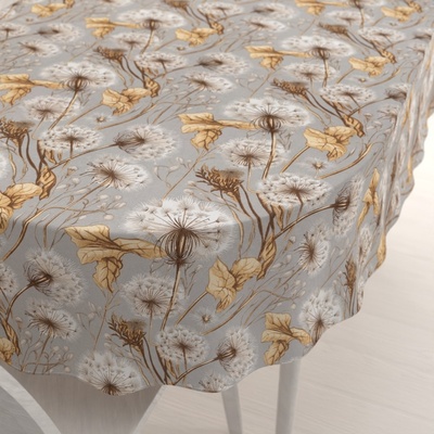 Biante bavlna oválný ubrus Sandra SA-517 Podzimní pampelišky na šedém 100x140cm