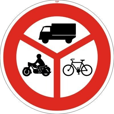 Dopravní Značka B12 500 mm Zákaz vjezdu všech vyznačených vozidel Druh vozidla: Nákladní auto, traktor