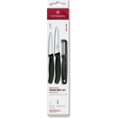 Victorinox Swiss Classic, paring knife set with I-peeler 3pcs black box